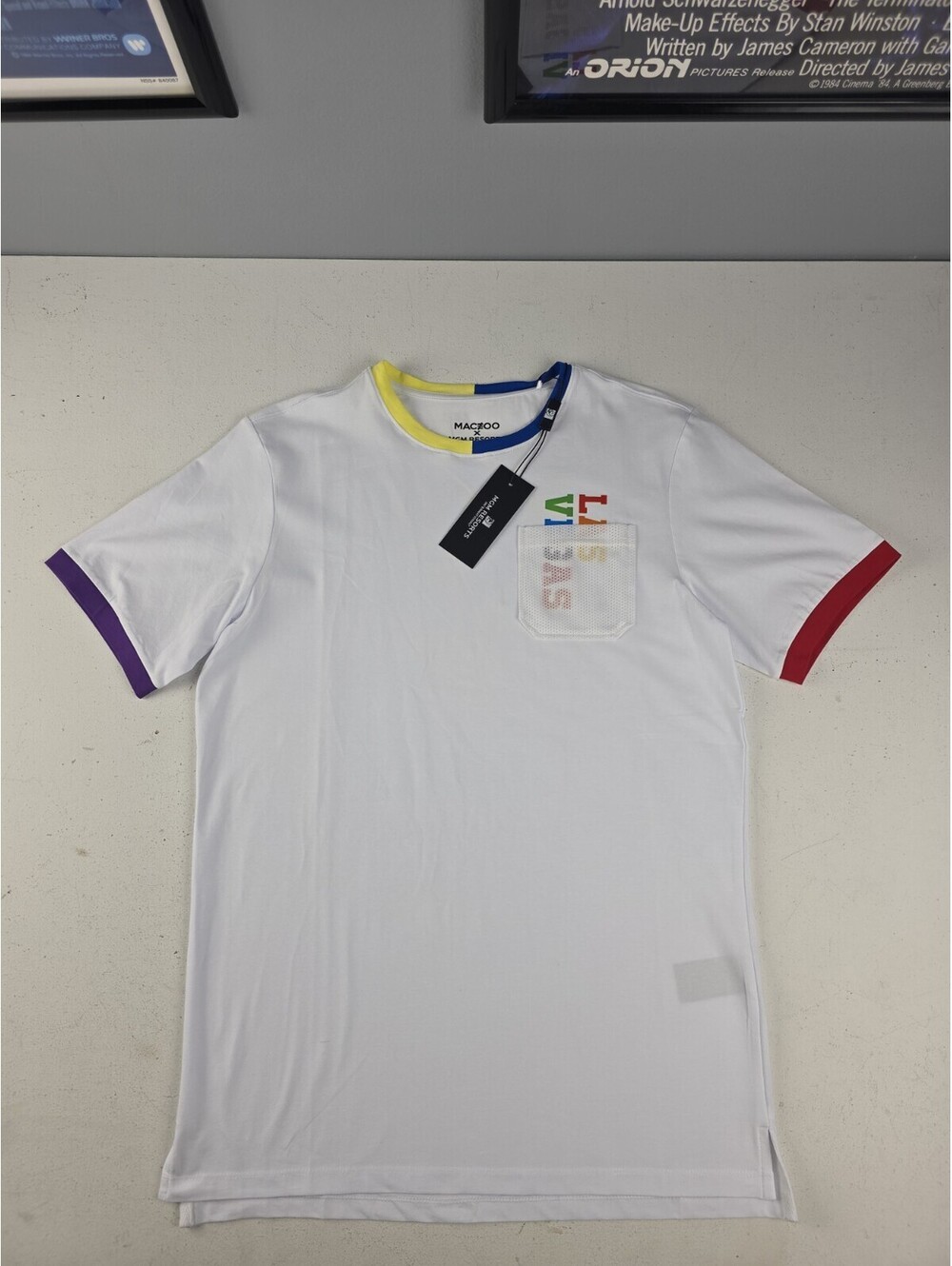 Maceoo X MGM Resort Casino Shirt Mens Small NWT ~ Las Vegas LGBTQ Pride Pocket